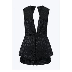 Do+Be Plunging Cutout Satin-jacquard
Romper, Women's, Size: small